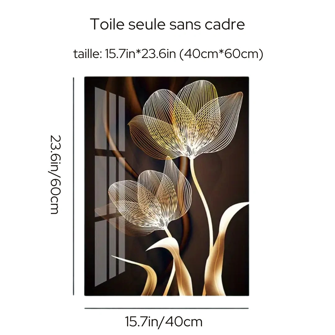 Éclat Doré™ – Triptyque Floral Élégant
