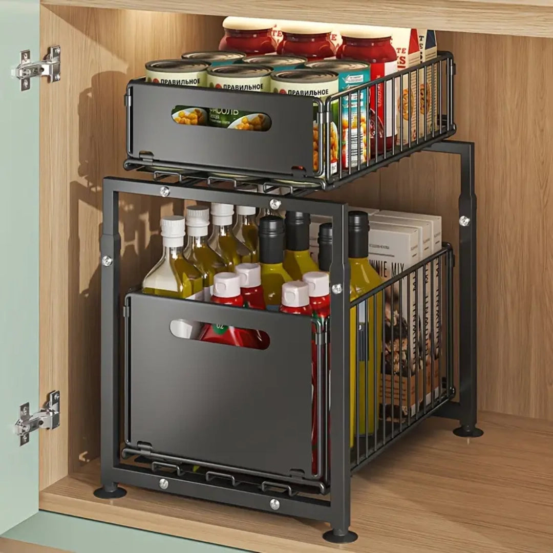 Glidora™ – Rangement Coulissant pour Placard de Cuisine