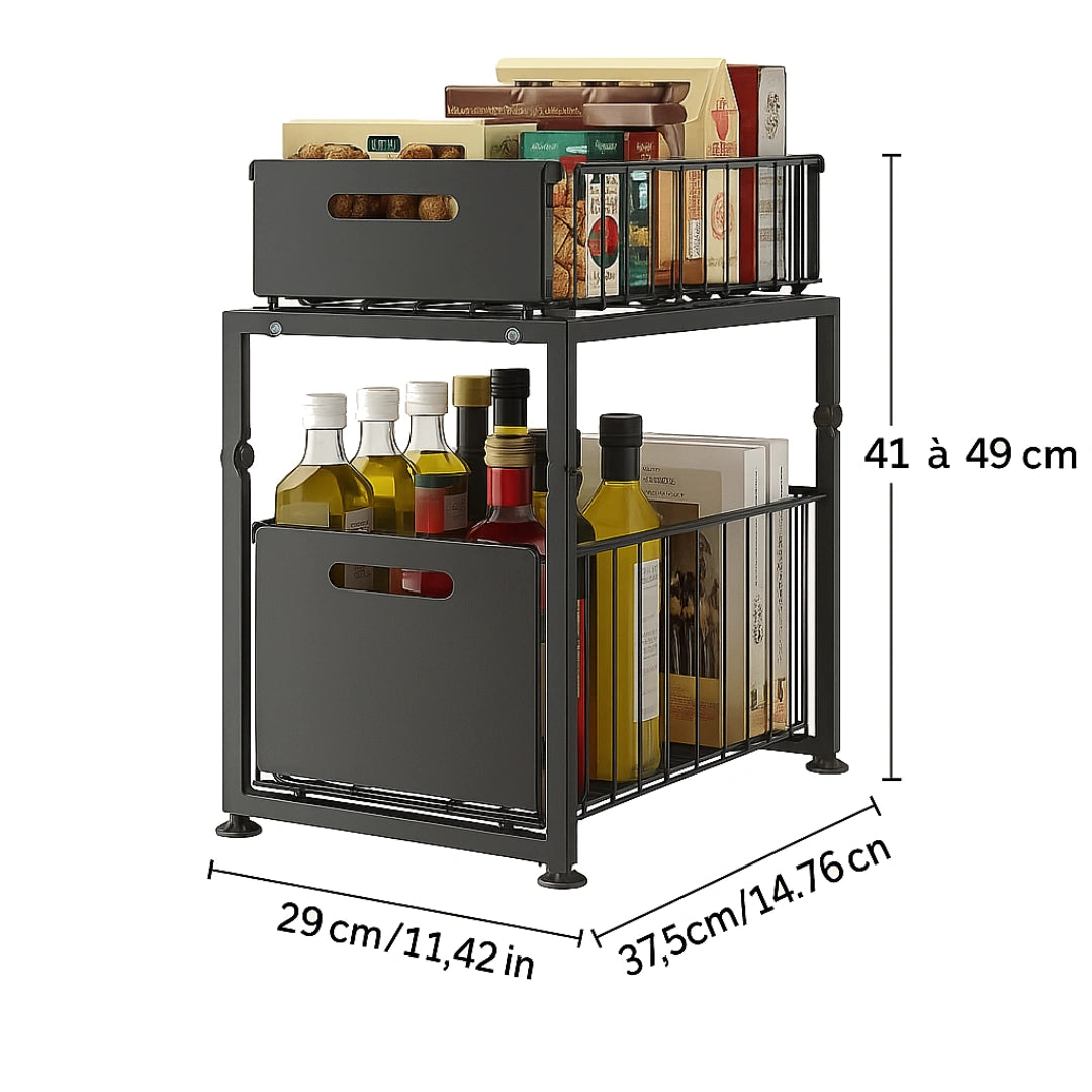 Glidora™ – Rangement Coulissant pour Placard de Cuisine