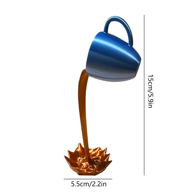 Escultura Spilled Coffee 3D Conceito Azul