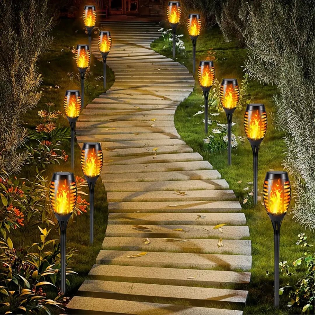 FlamSol™ – Flickering Flame Solar Torches (Automatic Lighting) - Inoville
