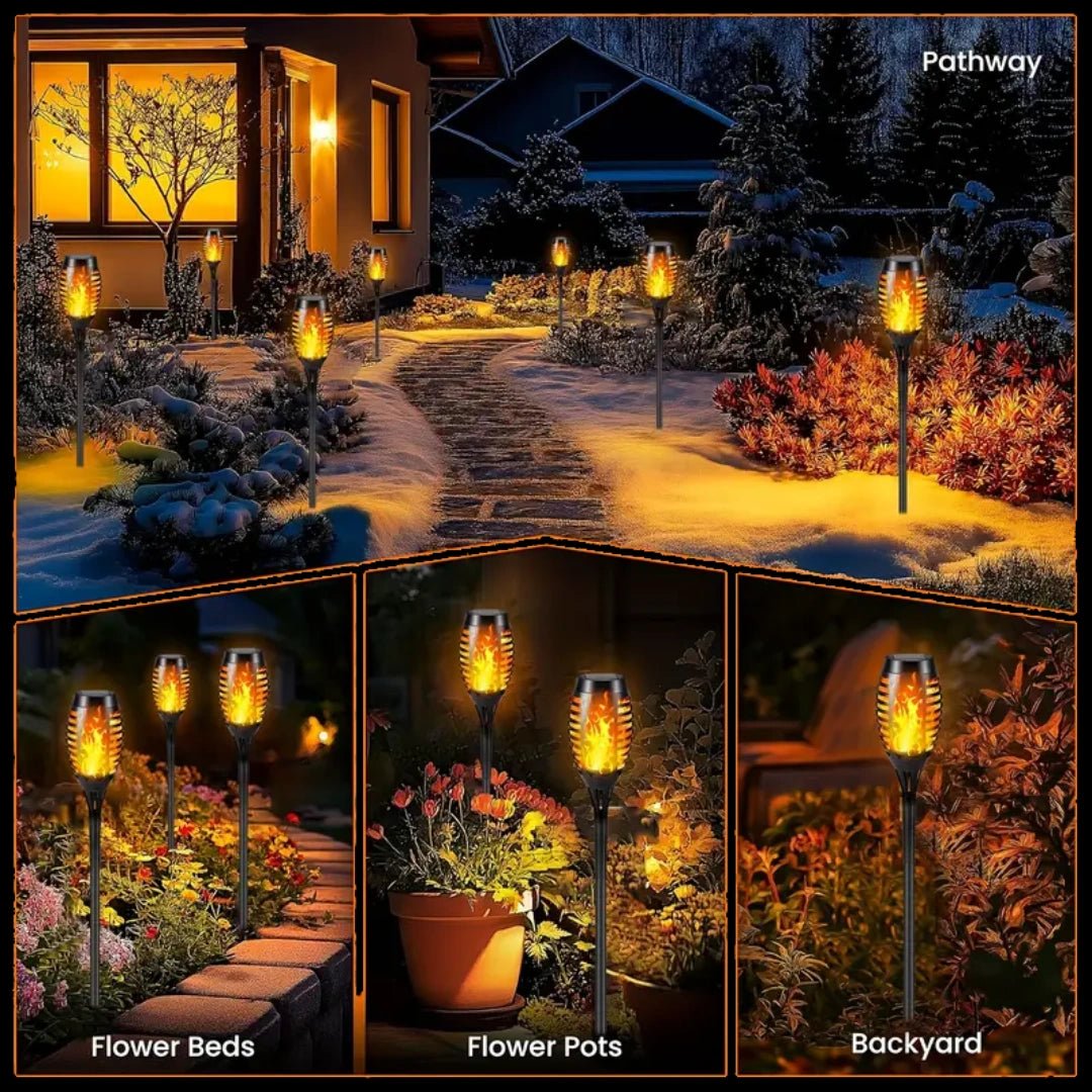 FlamSol™ – Flickering Flame Solar Torches (Automatic Lighting) - Inoville