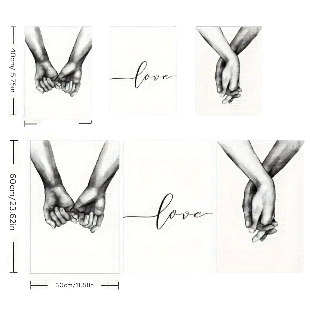 Lignes d'Amour™ – Triptyque Émotionnel Noir & Blanc - Inoville