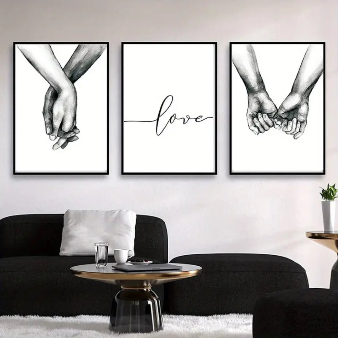 Lignes d'Amour™ – Triptyque Émotionnel Noir & Blanc - Inoville