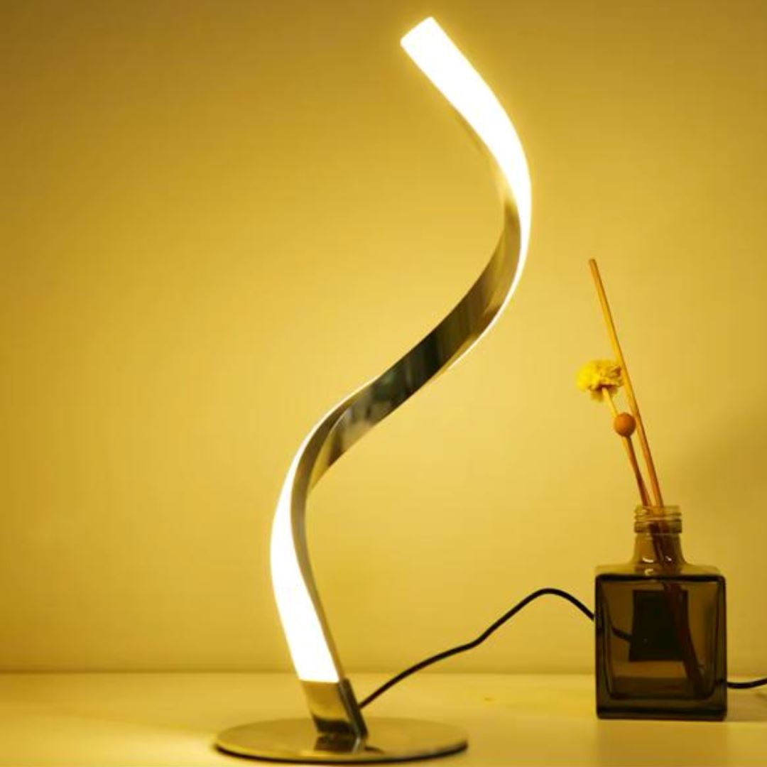 Luminária Abajur de Mesa Espiral Ivar II em Led 34cm Abajur - 0023 Conceito Quente