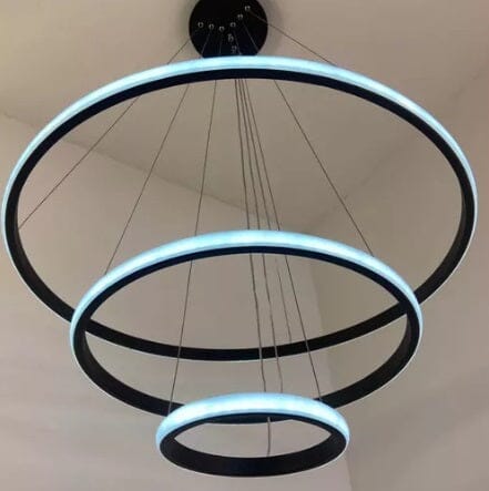 Lustre Pendente Circular Triplo em Led para Sala Jantar (60cm) Lustre - 0025 Conceito