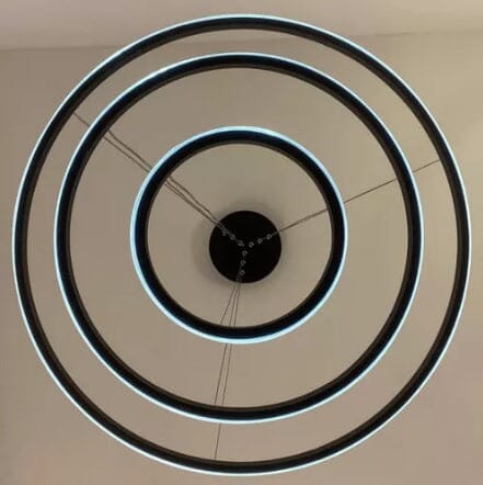 Lustre Pendente Circular Triplo em Led para Sala Jantar (60cm) Lustre - 0025 Conceito