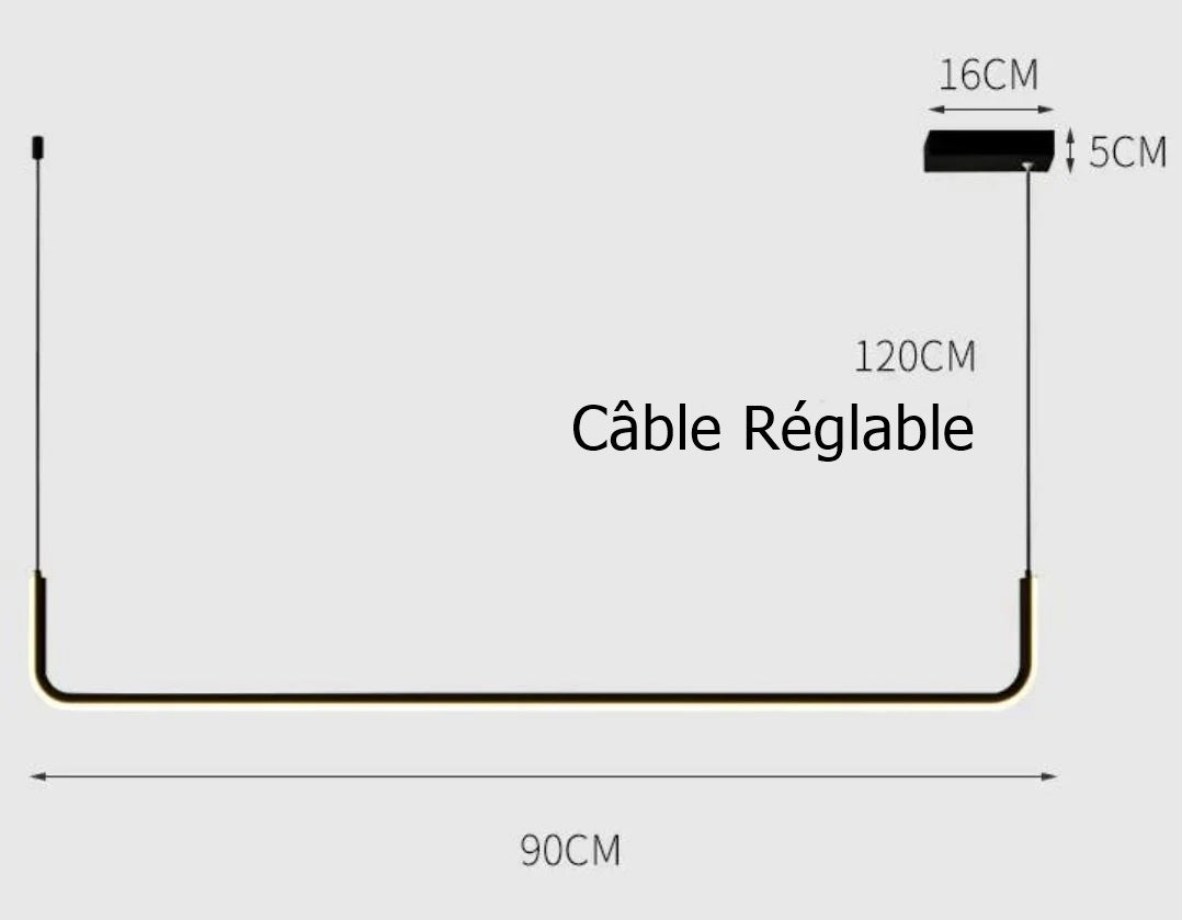 Lustre Suspendu LED Line Plus 90 cm Design Moderne