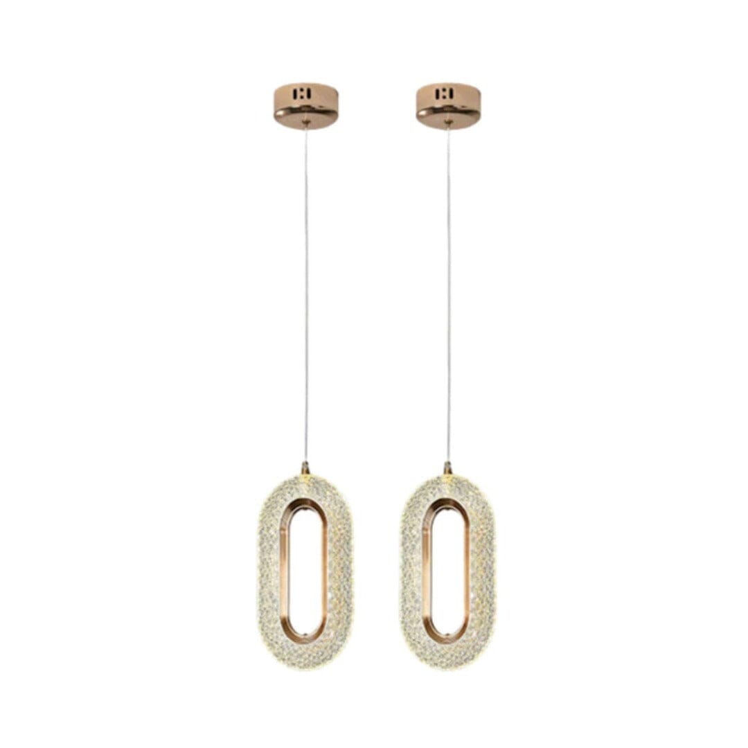 Lustre Suspendu de Luxe Ovale en Cristal - Inoville
