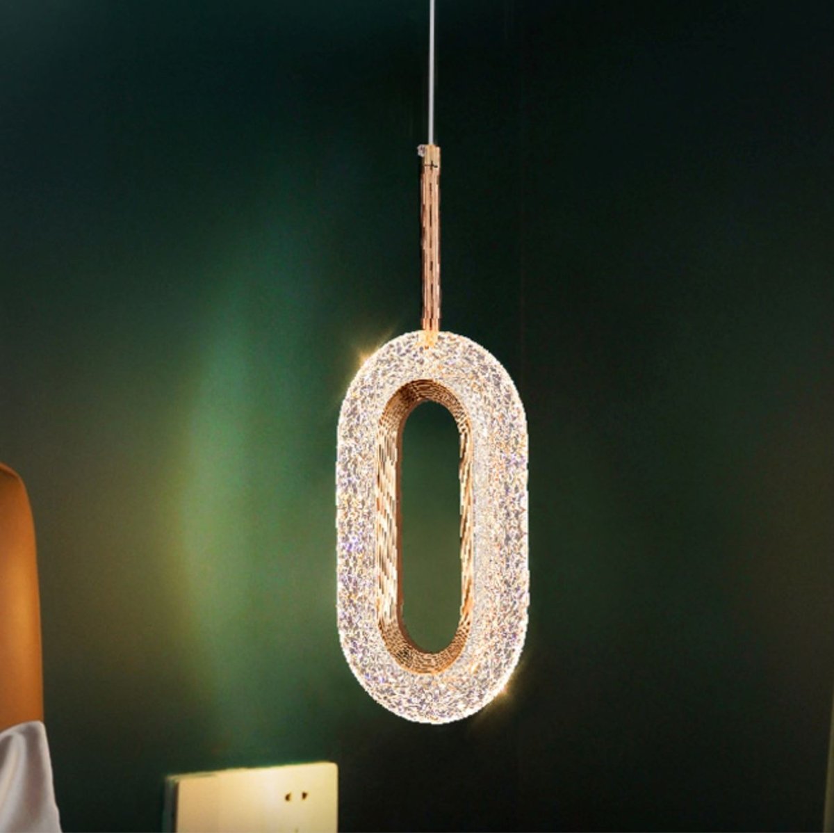 Lustre Suspendu de Luxe Ovale en Cristal - Inoville