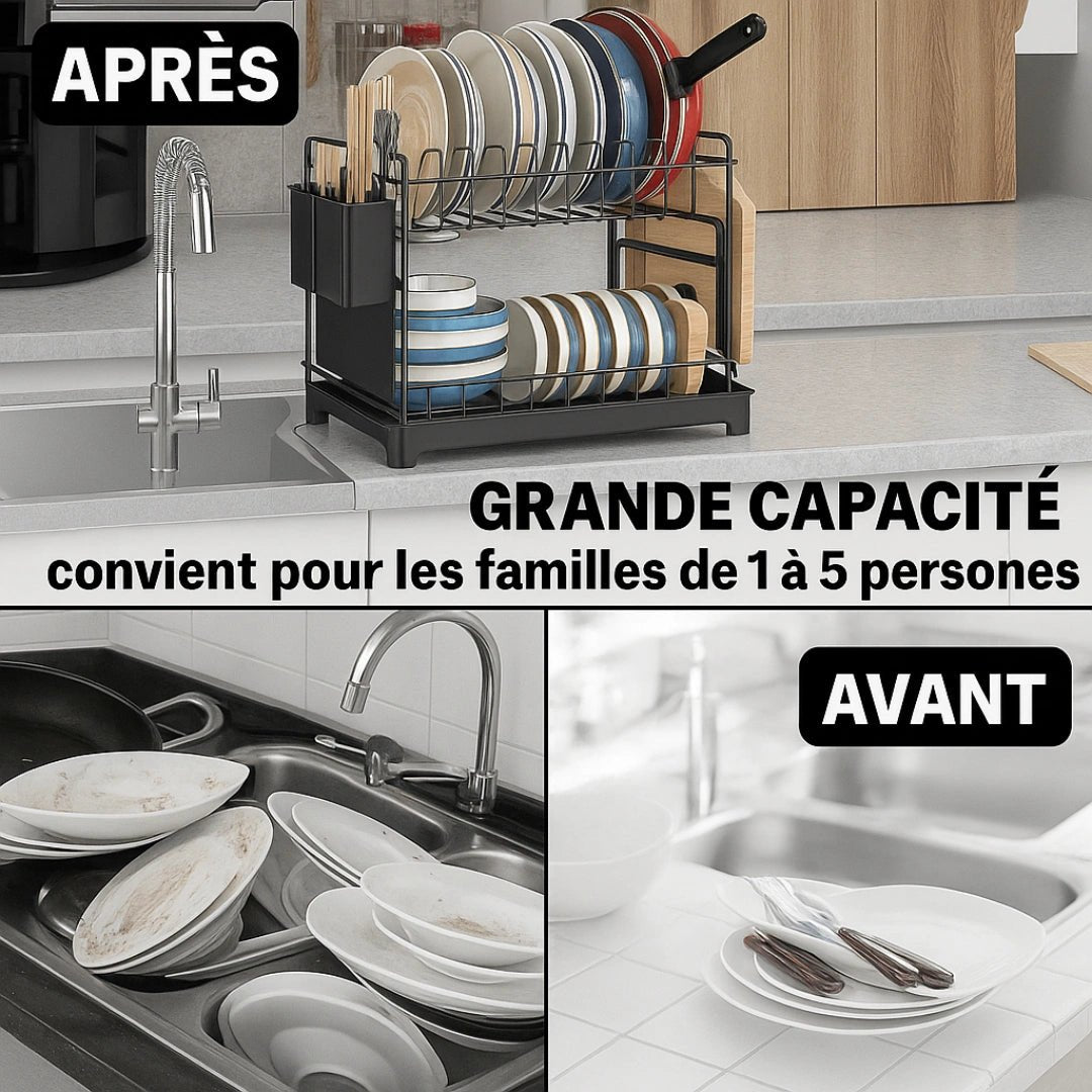 Séch’Organik™ – Égouttoir Premium à 2 Niveaux - Inoville