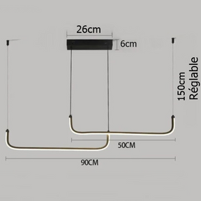 Suspension LED Line Plus Double - 2 en 1  Design Moderne
