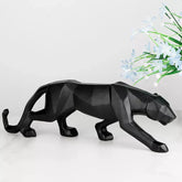 Escultura Pantera Abstrata Resina - 0032 Conceito Preto 8cm/26cm 