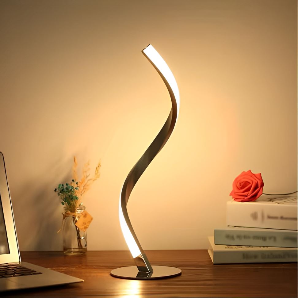 Luminária Abajur de Mesa Espiral Ivar II em Led 34cm Abajur - 0023 Conceito 