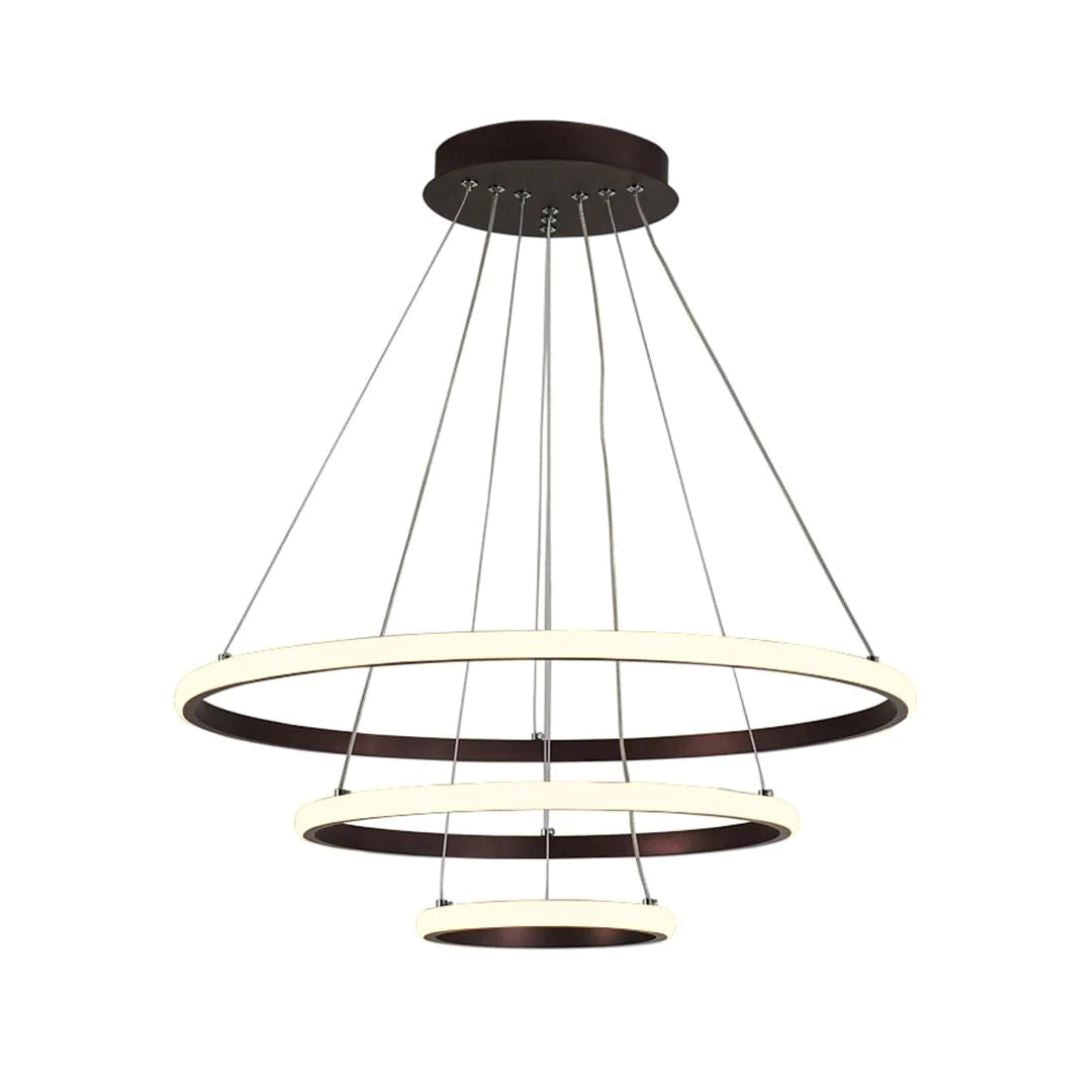 Lustre Pendente Circular Triplo em Led para Sala Jantar (60cm) Lustre - 0025 Conceito 