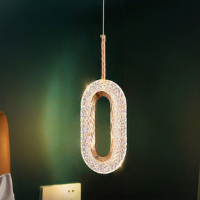 Lustre Pendente de Luxo Cristal Oval luzes Conceito 
