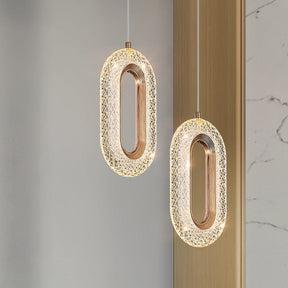 Lustre Pendente de Luxo Cristal Oval luzes Conceito Lutre Duplo 