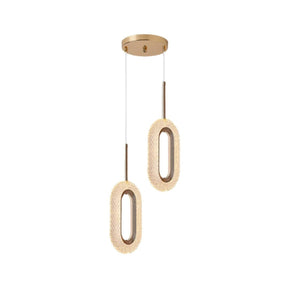 Lustre Pendente de Luxo Cristal Oval Pendente - 0020 Conceito Lustre Duplo 