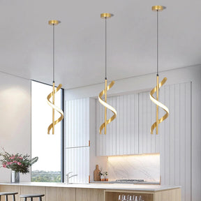 Lustre Pendente em Espiral de Led luzes projeto-150 