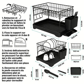 Séch’Organik™ – Égouttoir Premium à 2 Niveaux - Inoville